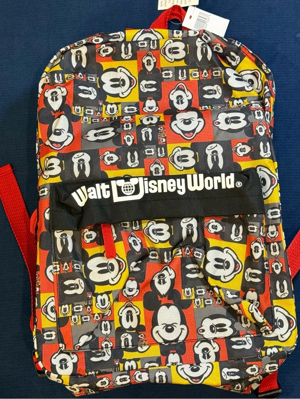 Disney Parks Mickey Mouse Pop Art Faces Backpack Black White Red NWT Authentic